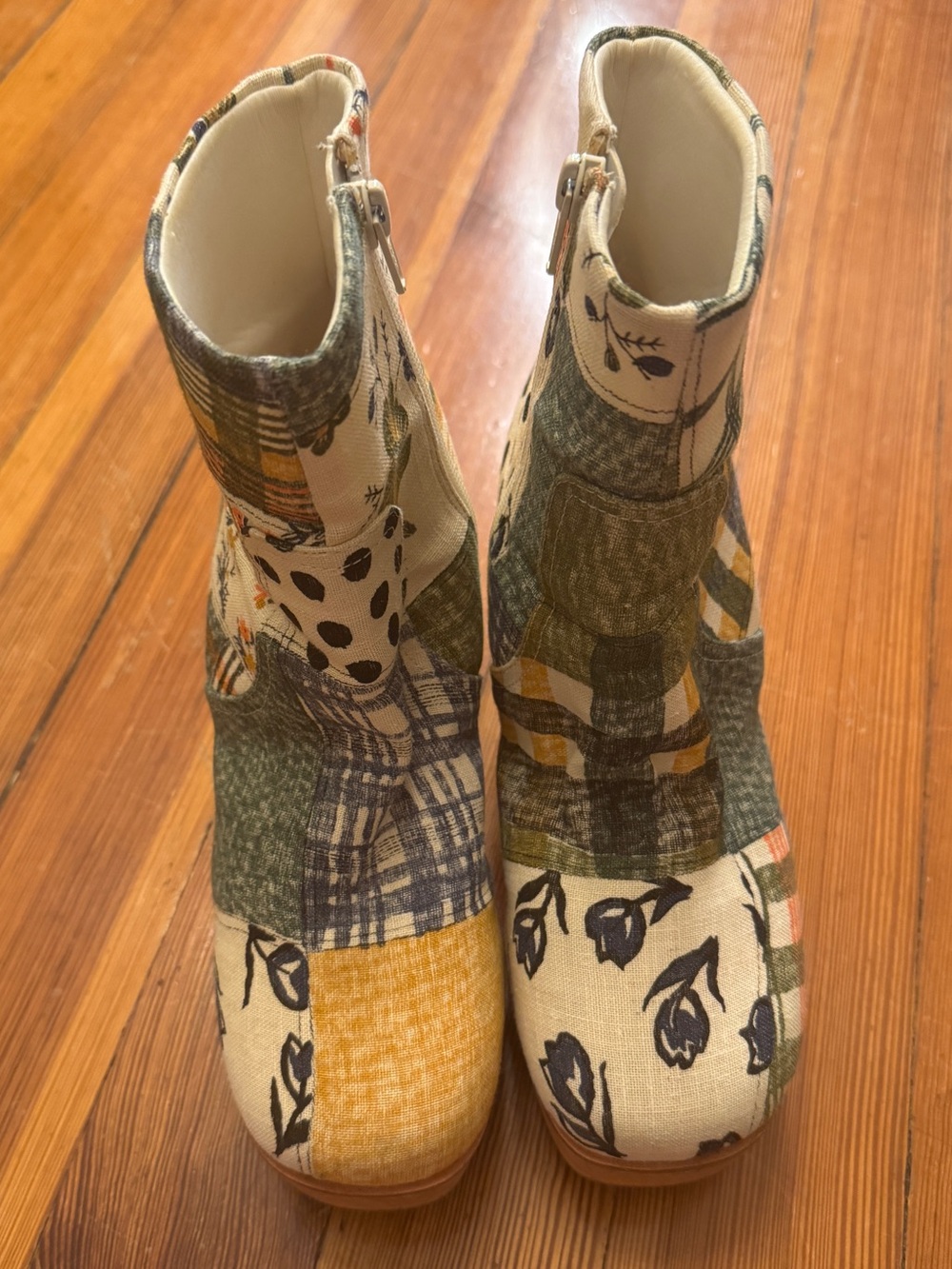 Charlotte Stone RARE Paz Platform Boots in Multi Patchwork Size 8 - Picture 5 of 8